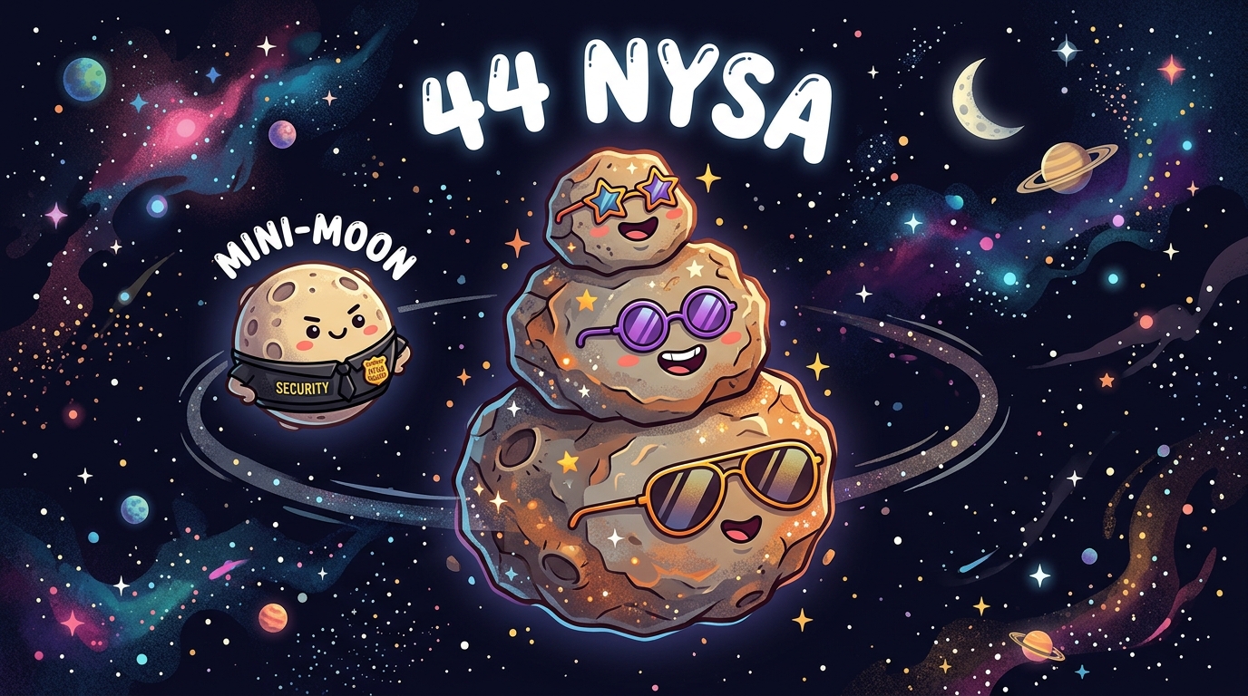 Cerbero Espacial: Astrónomos Desenmascaran el Primer Asteroide de 'Tres Cabezas' (44) Nysa y su Luna Oculta