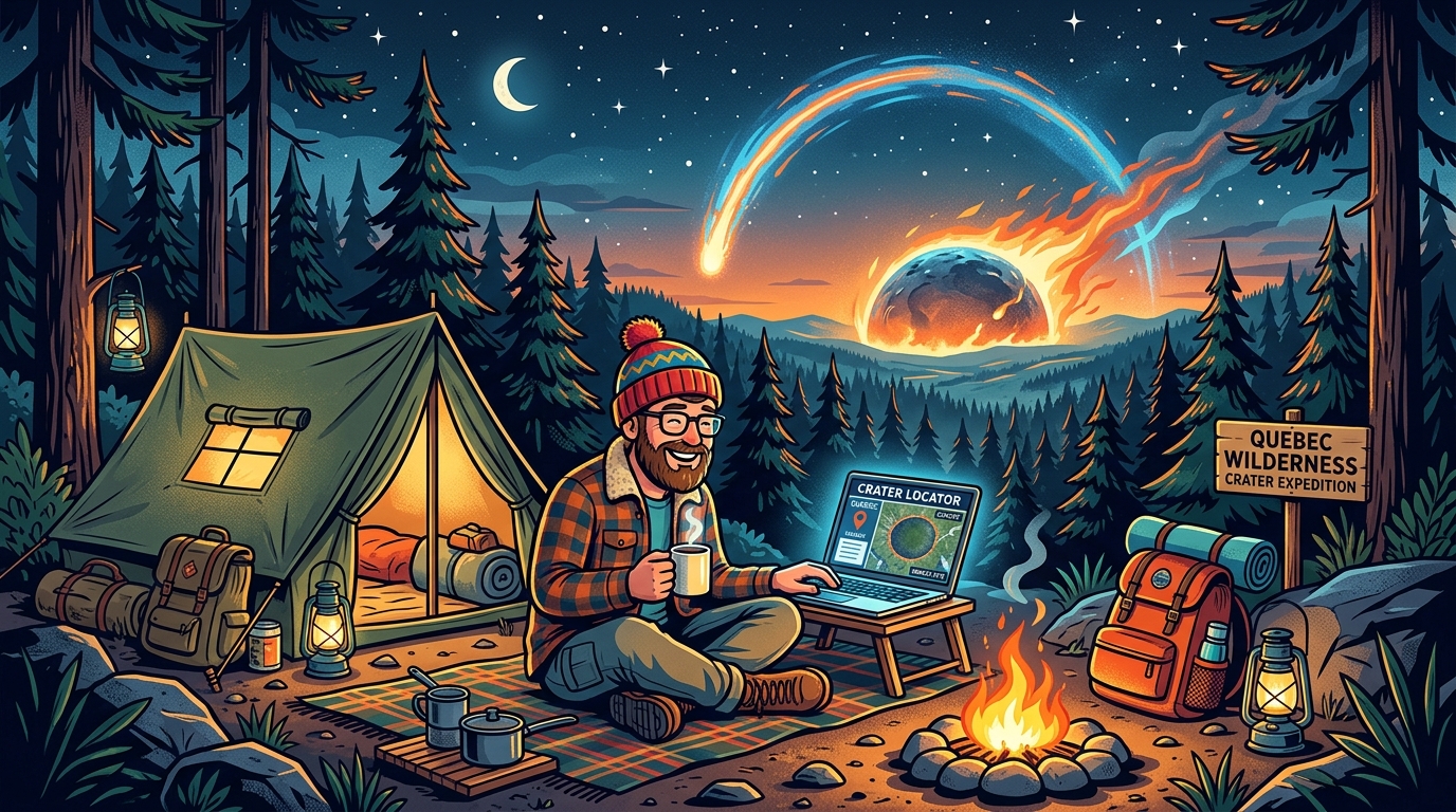 Zeltplatz gesucht, kosmische Katastrophe gefunden: Wie ein Camper auf Google Maps einen 390 Millionen Jahre alten Krater entdeckte