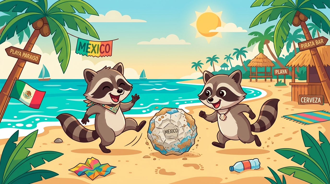 The Beach Trash World Cup: Cozumel's Pygmy Raccoons Are Crafting Their Own DIY Paper Soccer Balls