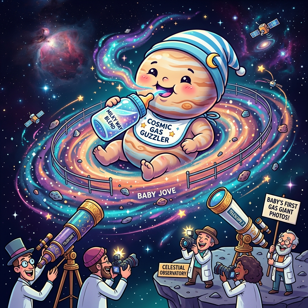 Elias 2-24 b: Das kosmische Kleinkind, das in seiner Staubwiege Planetenbausteine verputzt