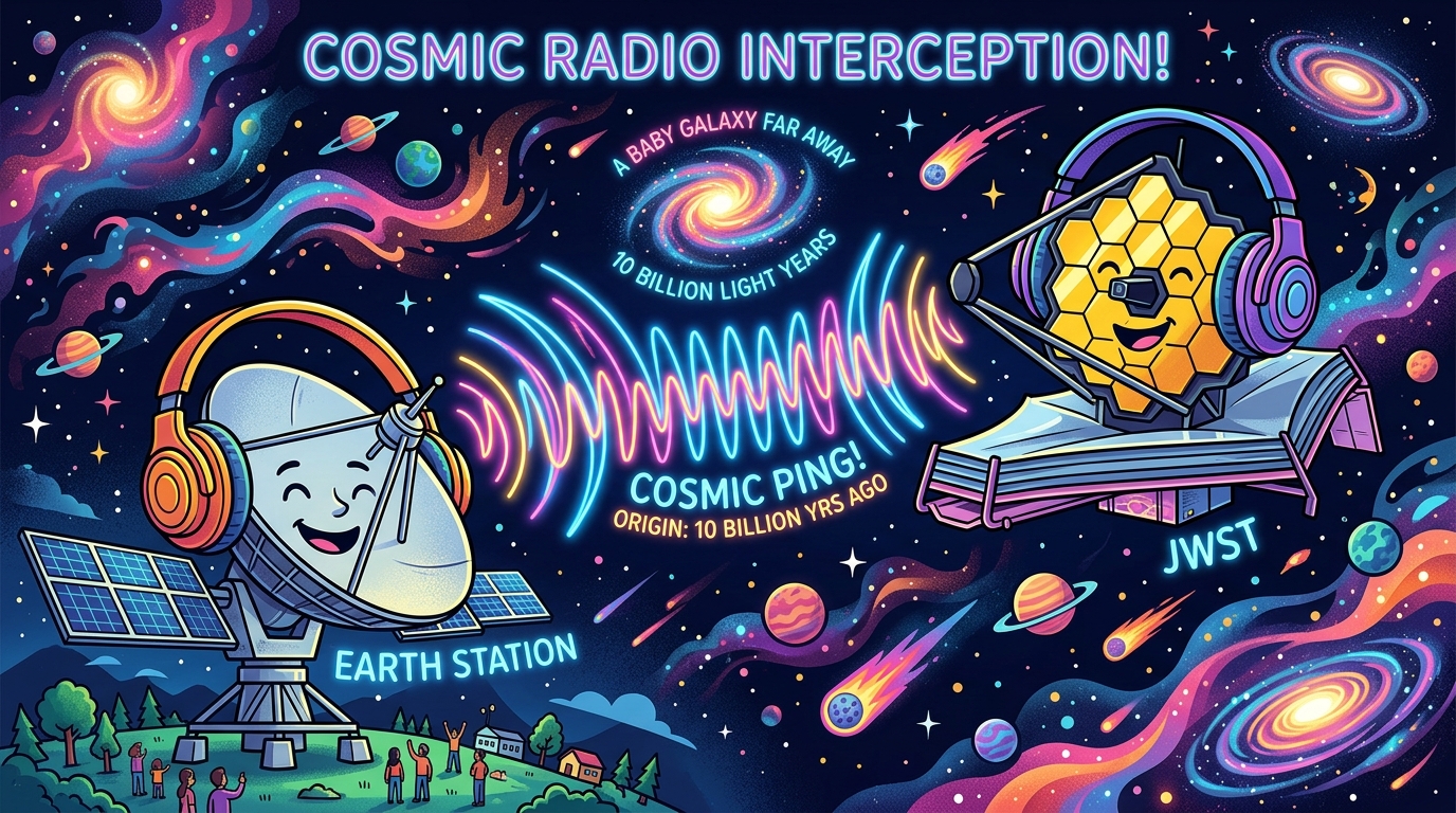 Der 10 Milliarden Jahre alte Funkspruch: Webb und MeerKAT fangen den fernsten Radioblitz der Geschichte ein