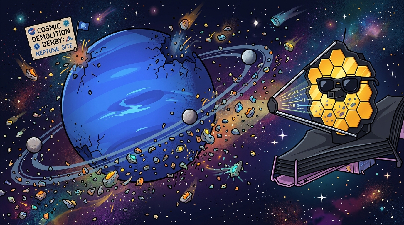JWST findet Tonminerale auf Neptunmonden: Zeugen eines kosmischen Schrottplatzes