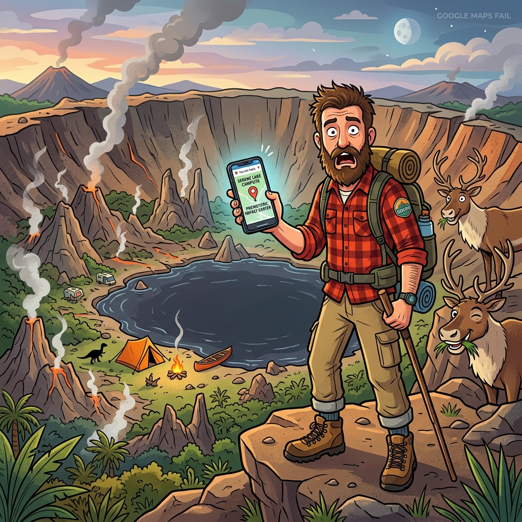 Auf der Suche nach einem ruhigen Campingplatz auf Google Maps: Camper entdeckt 390 Millionen Jahre alten Asteroidenkrater