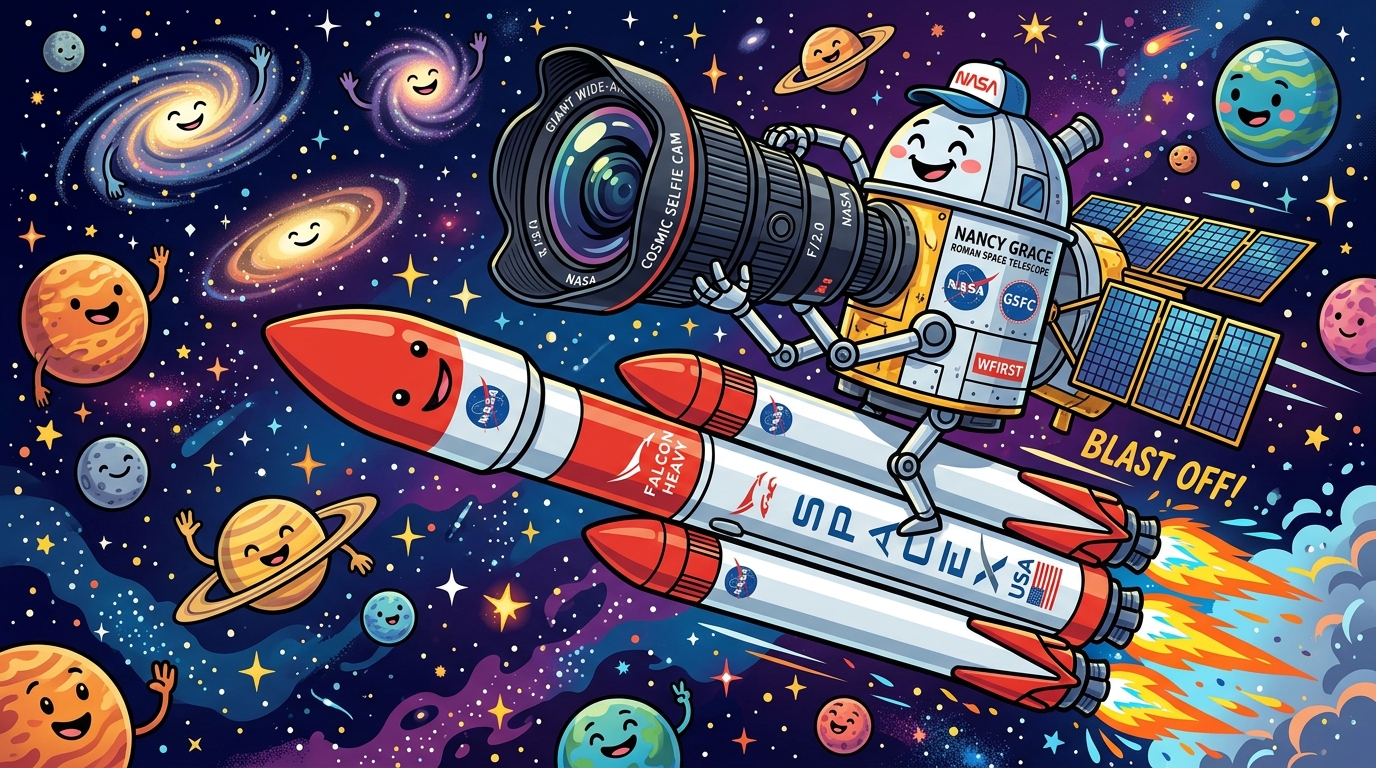 El Telescopio Espacial Nancy Grace Roman de la NASA Despega en un Falcon Heavy para Mapear el Universo Oscuro