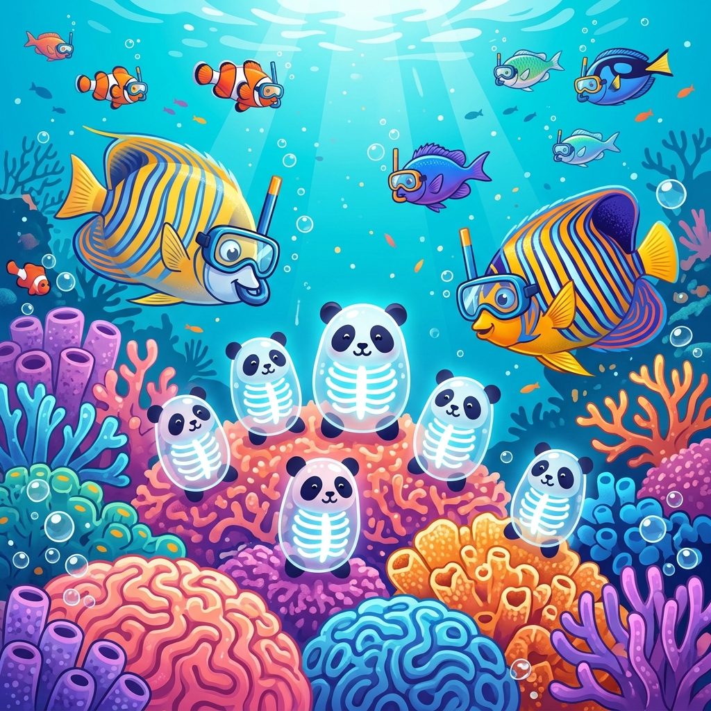 The Coral Reef's Goth Mascot: Meet the 'Skeleton Panda' Sea Squirt That Looks Like a Bone-White Cartoon Graveyard